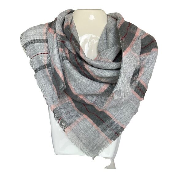 MULTI SEASON OVERSIZED PLAID BLANKET SCARF - Picture 2 of 5